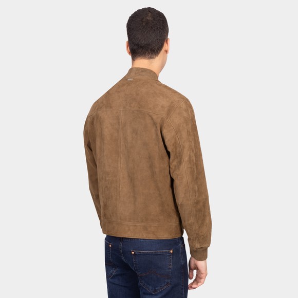 BOSS Mens Brown Formal Malbano3 Suede Bomber #4