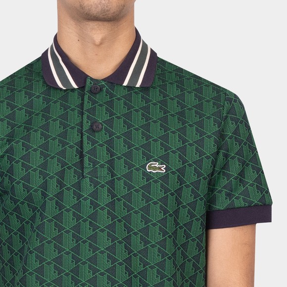 Lacoste Mens Blue DH1417 Monogram Polo Shirt #3