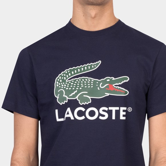 Lacoste Mens Blue Cotton Signature Print T-Shirt #2