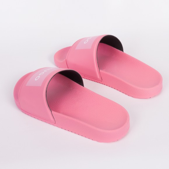 HUGO Womens Pink Timein Slides #3