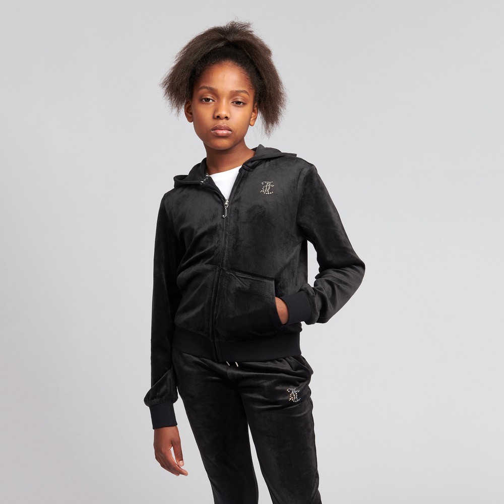 Juicy Couture Full Zip Diamante Velour Hoody Masdings