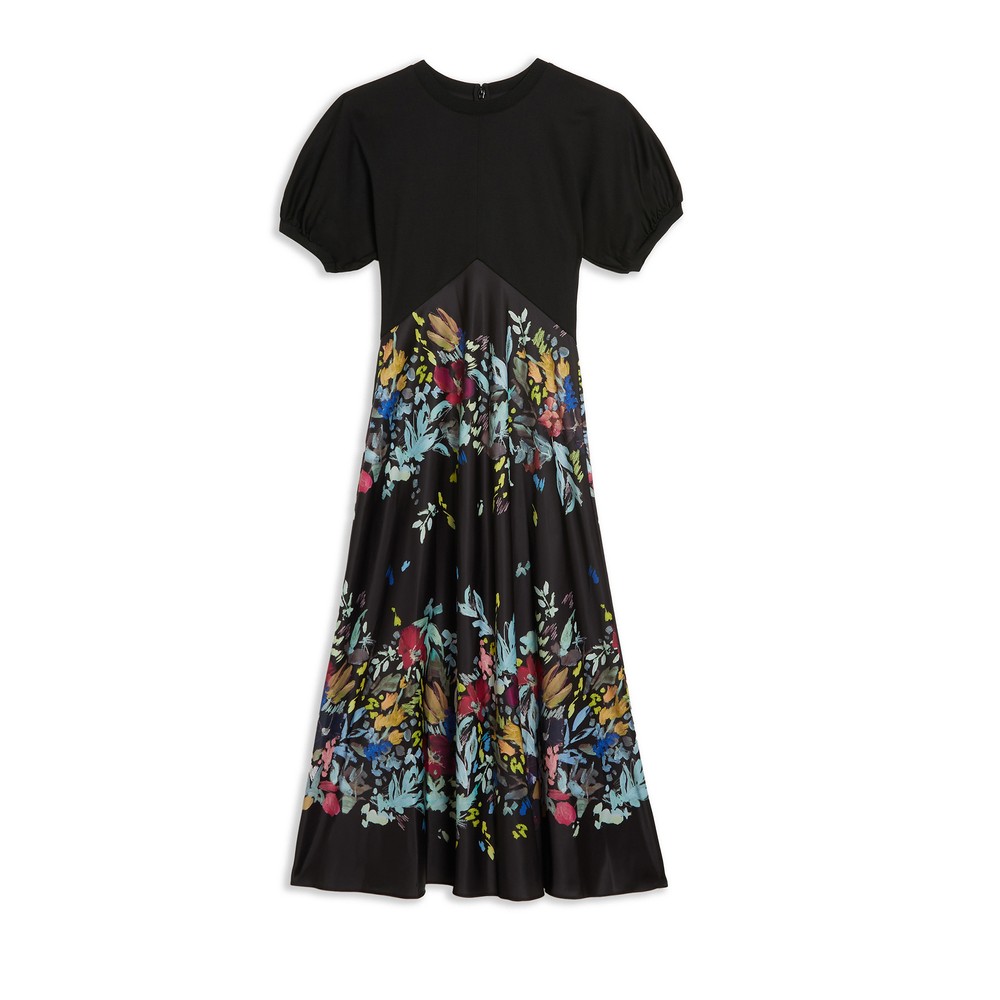 Vestidos Fiesta Vestido Ted Baker Midi De Satin Floreado Negro