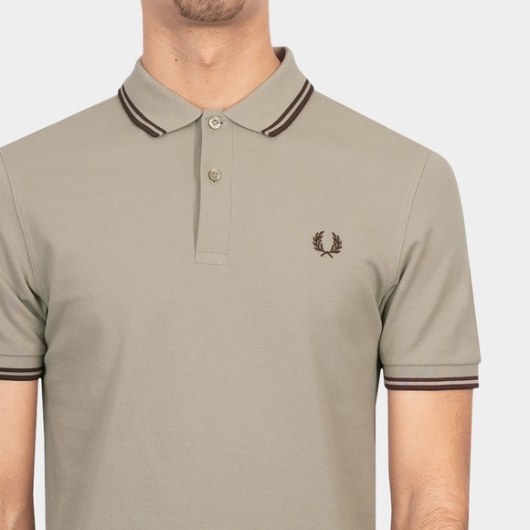 Fred Perry Mens Grey Twin Tipped Polo Shirt main image