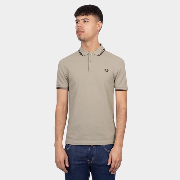 Fred Perry Mens Grey Twin Tipped Polo Shirt