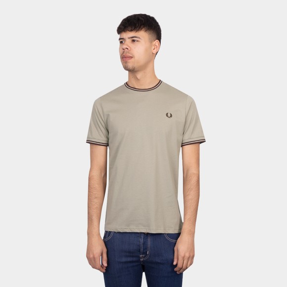 Fred Perry Mens Grey Twin Tipped T-Shirt main image