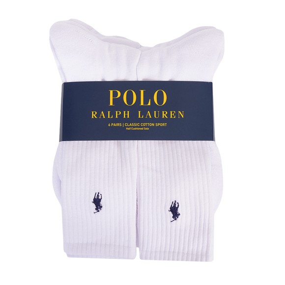 Polo Ralph Lauren Mens White Cotton Blend 6 pack Socks main image