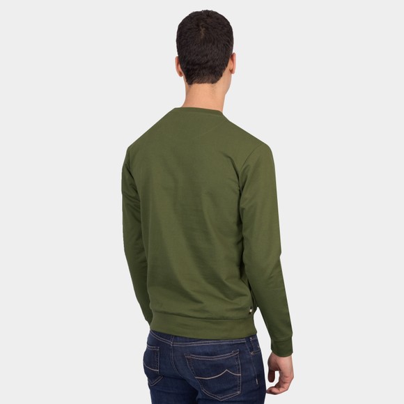 Aquascutum Mens Green Active Big Logo Crew Sweatshirt #4
