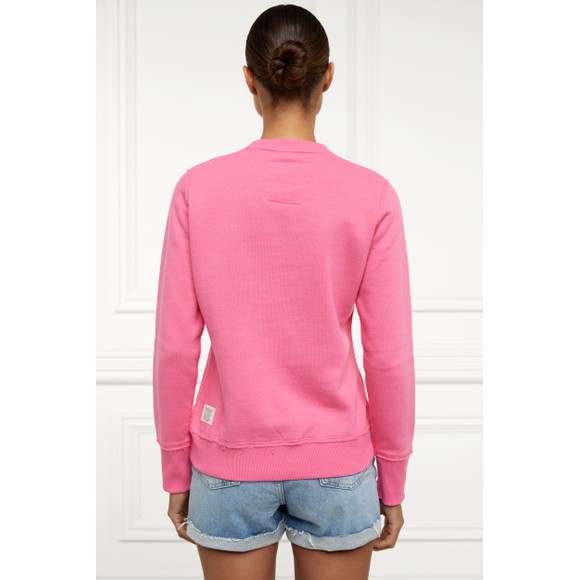 Holland Cooper Womens Pink Varsity Crew Sweatshirt #4