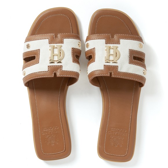 Holland Cooper Womens Brown Monogram Slides #3