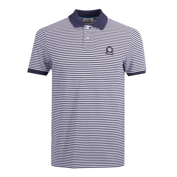 Sandbanks Mens Blue Striped Polo Shirt #1