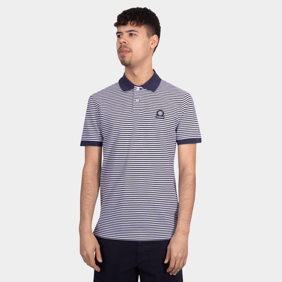 Sandbanks Mens Blue Striped Polo Shirt #2