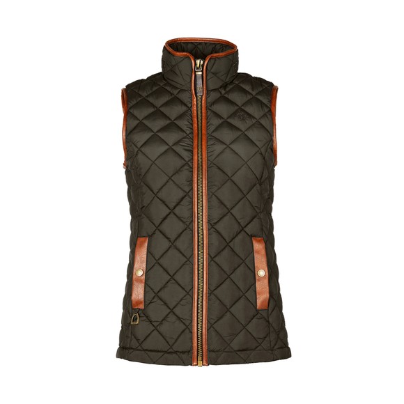Holland Cooper Womens Green Country Quilted Gilet #1