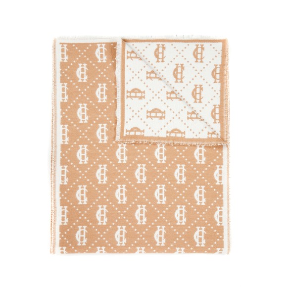 Holland Cooper Womens Beige Lightweight Monogram Scarf #1