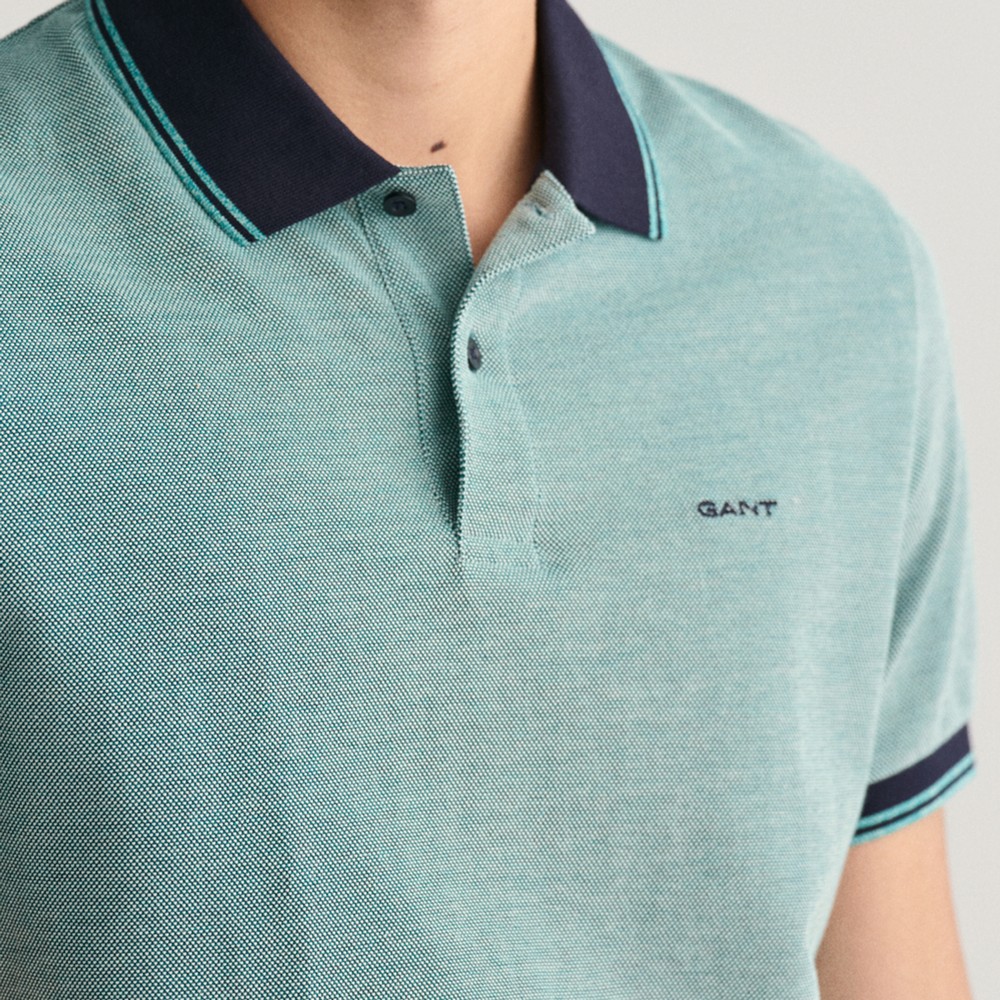 Gant Men Green Slim Fit Pique Polo T-Shirt main image 0