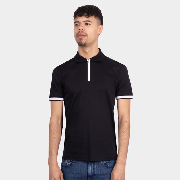 Sandbanks Mens Black Silicone Zip Polo Shirt main image