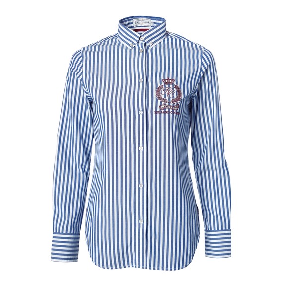 Holland Cooper Womens Blue Classic Button Down Shirt  #1