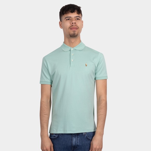 Polo Ralph Lauren Mens Green Custom Slim Fit Pima Polo Shirt #3