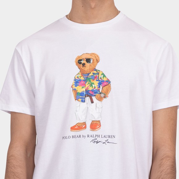 Polo Bear By Ralph Lauren Mens White Hawaiian Bear T Shirt main image