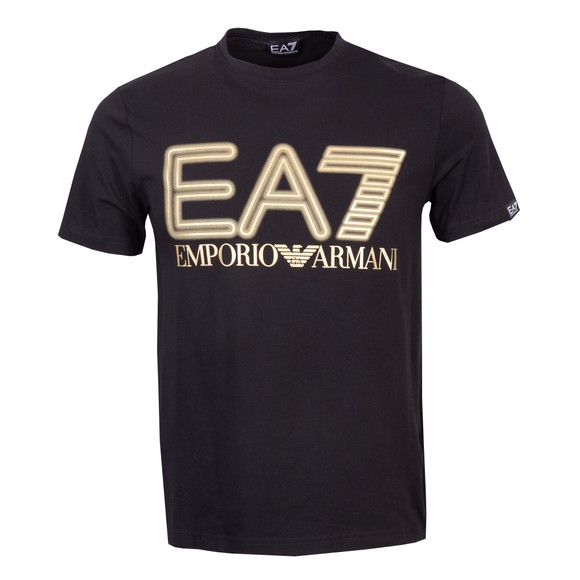 EA7 Emporio Armani Mens Black Logo Series Stretch Cotton T-Shirt