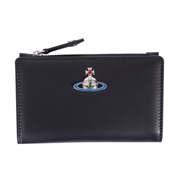 Vivienne Westwood Womens Black Nappa Slim Flap Card Holder main image