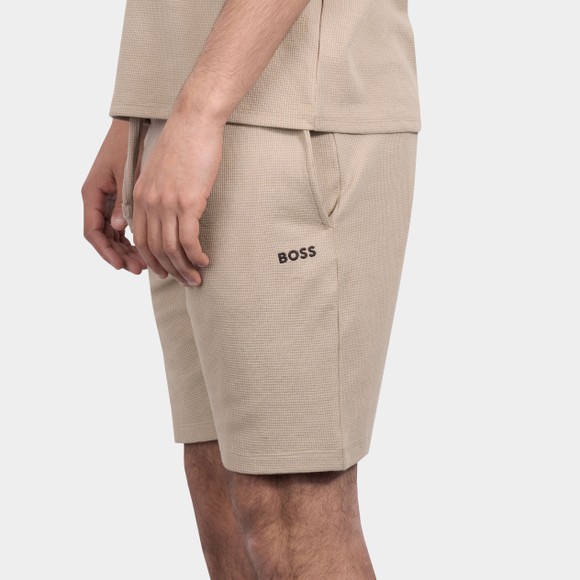 BOSS Mens Beige Waffle Shorts main image