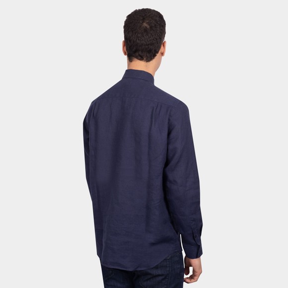 Vilebrequin Mens Blue Solid Linen Shirt main image