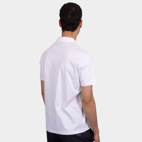 Sandbanks Mens White Full Button Interlock Polo Shirt main image