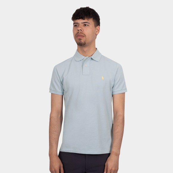 Polo Ralph Lauren Mens Blue Custom Slim Fit Short Sleeve Polo Shirt #2