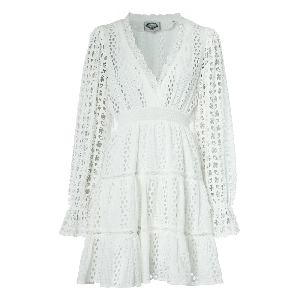 Broderie Lace V Neck Dress