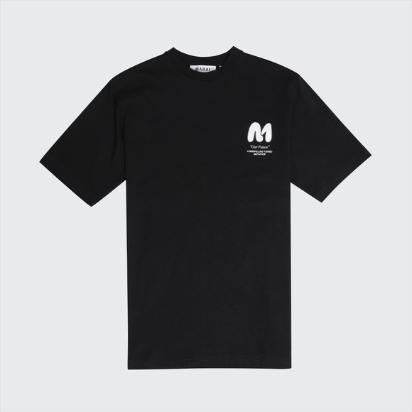 Marai Mens Black Bubble Print T Shirt