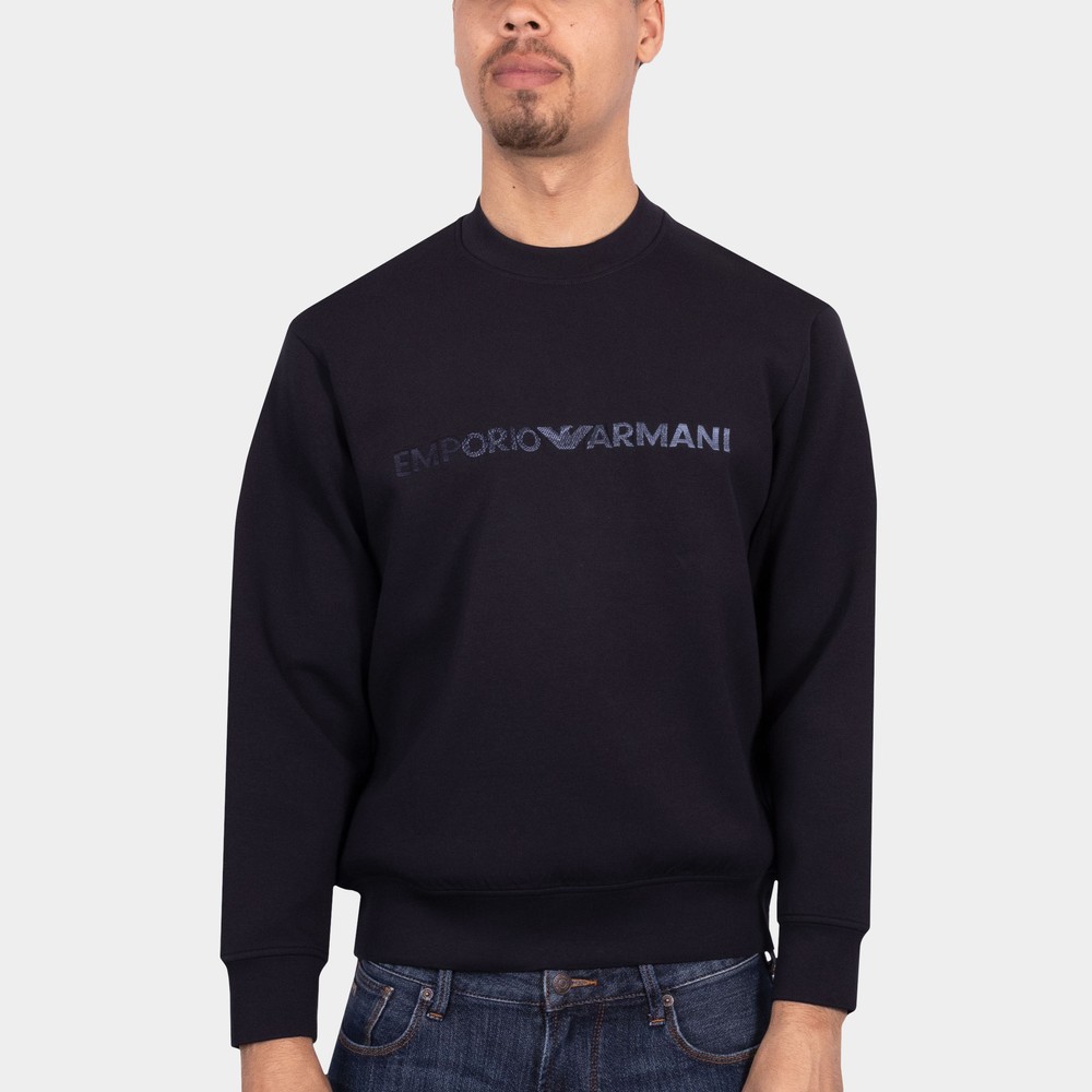 Emporio Armani 3D1M70 Embroidered Logo Sweatshirt | Oxygen