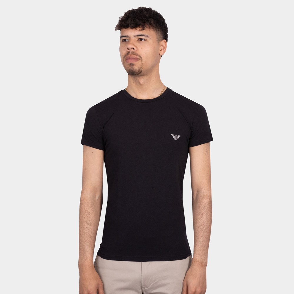 Emporio Armani Tape Logo Stretch T Shirt | Oxygen Clothing