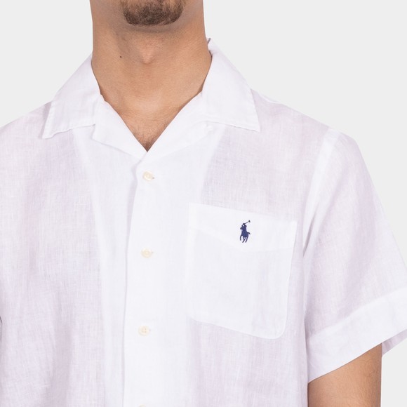 Polo Ralph Lauren Mens White Classic Fit Linen Short Sleeve Shirt main image