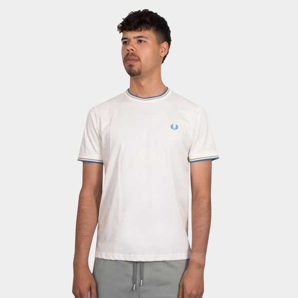 Fred Perry Mens White Twin Tipped T-Shirt #2