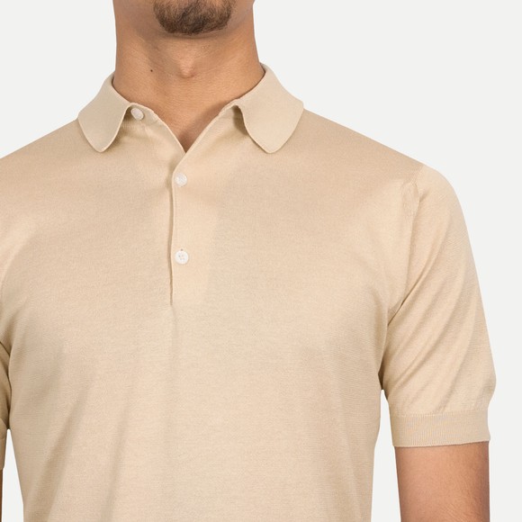 John Smedley Mens Off-White Adrian SS Polo Shirt #3