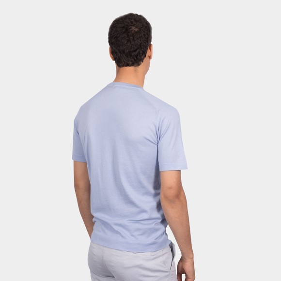 John Smedley Mens Blue Lorca Welted T-Shirt main image