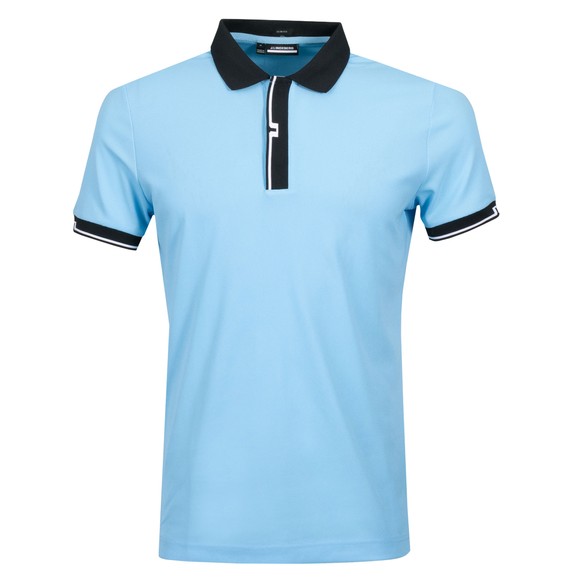 J.Lindeberg Mens Blue Bay Slim Polo Shirt #1