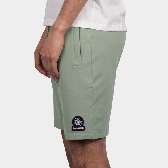 Sandbanks Mens Green Badge Logo Sweatshort #3