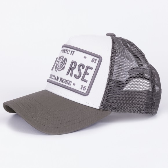 Christian Rose Mens Grey Iconic Plate Cap #2