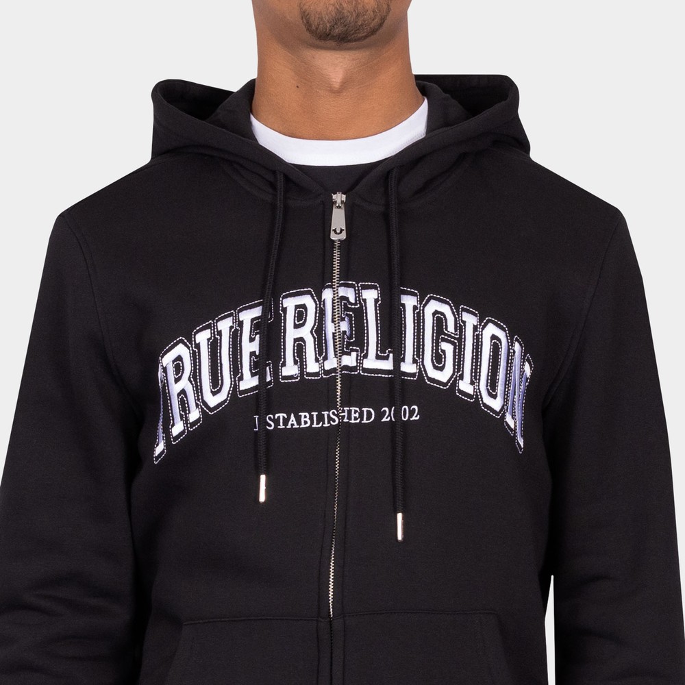 True Religion Embroidered TR Zip Hoody | Oxygen Clothing