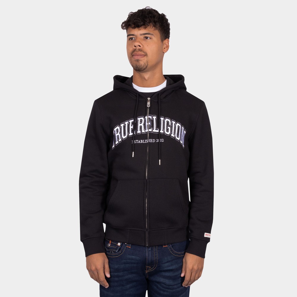 True Religion Embroidered TR Zip Hoody | Oxygen Clothing