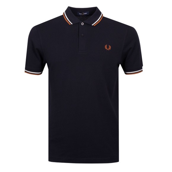 Fred Perry Mens Blue Twin Tipped Polo Shirt #1