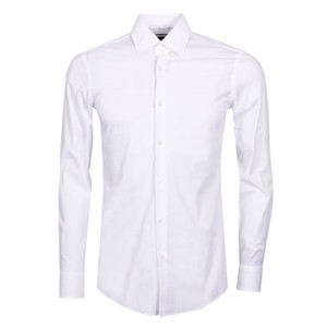BOSS Uomo Camicia Bianca Slim Fit In Popeline Cotone Facile Da Stirare, Colletto Kent, Taglia 41