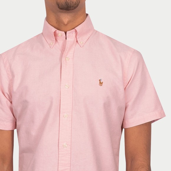 Polo Ralph Lauren Mens Pink Custom Fit Short Sleeve Oxford Shirt #3