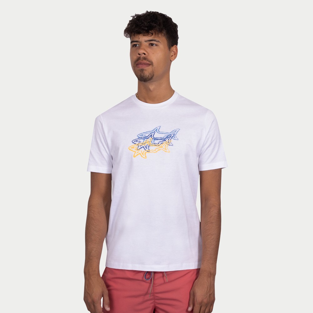 Paul & Shark Triple Shark Logo T Shirt | Oxygen Clothing