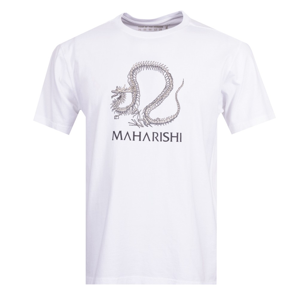 Skeletal Dragon Print T Shirt