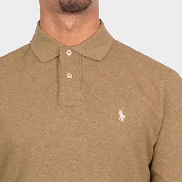Polo Ralph Lauren Mens Brown Long Sleeve Custom Slim Polo #3