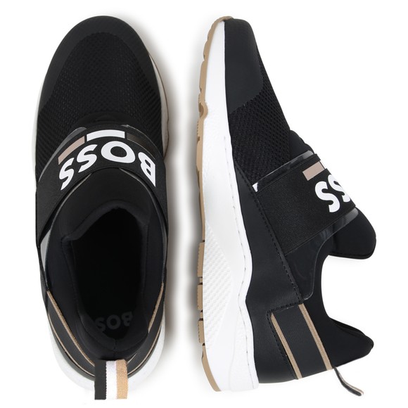 BOSS Boys Black J51308 Logo Slip On Trainer #3