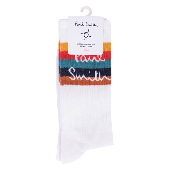 Paul Smith Mens White Guernsey Sport Sock main image