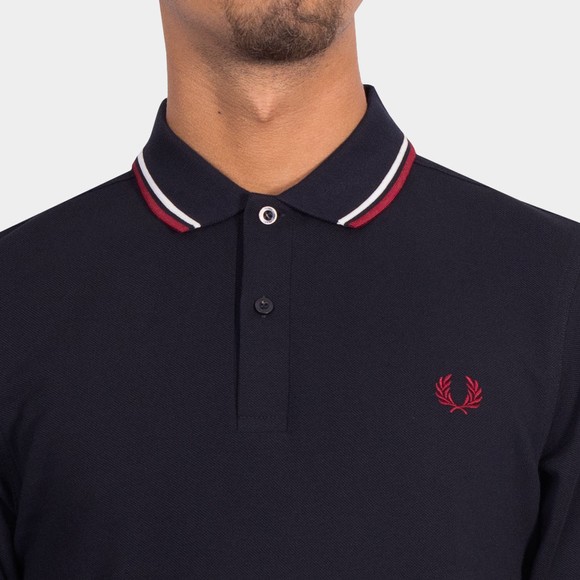 Fred Perry Mens Blue L/S Tipped Polo main image